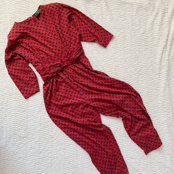 Vintage 1980s 1990s knotted belt dolman top harem