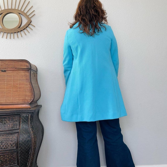 Vintage 60s mod Edith Flagg sky blue duster jacke… - image 7