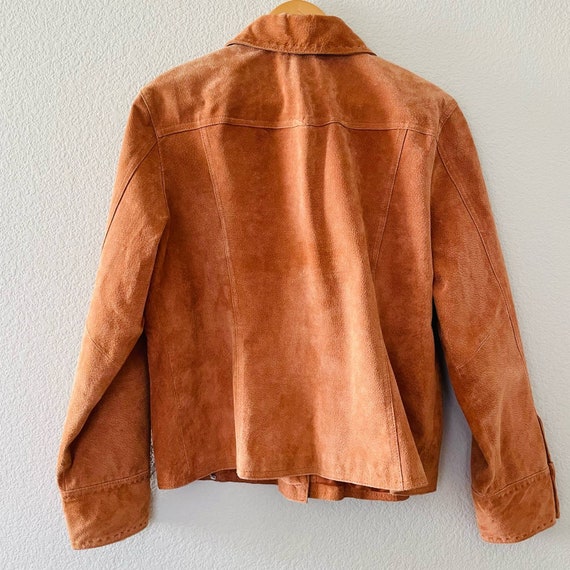 Vintage 90s Y2k Genuine Suede Leather Snap Button Front