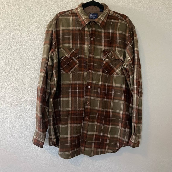 Vintage 70s JC Penney Oversized Plaid Flannel Shirt Jacket - Etsy