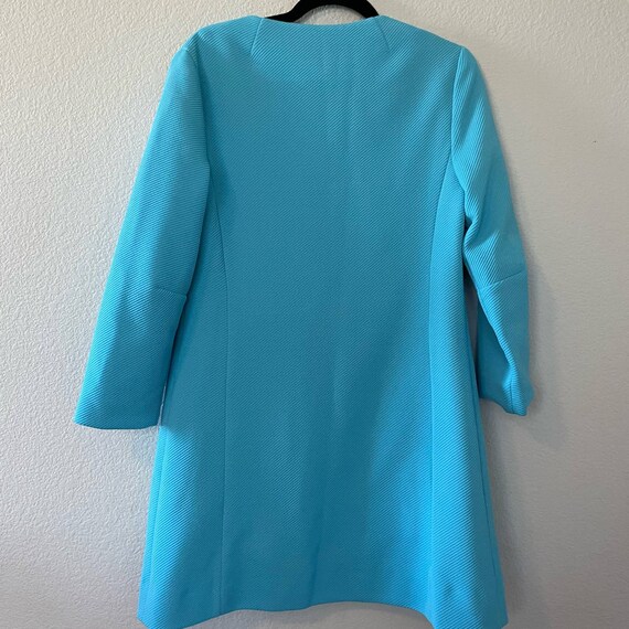 Vintage 60s mod Edith Flagg sky blue duster jacke… - image 8