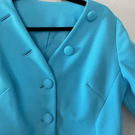 Vintage 60s mod Edith Flagg sky blue duster jacke… - image 3