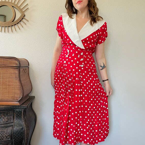 vintage red sailor collar - Gem