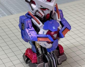 Busto LED Exia Gundam: Estatua mecha construida y repintada, Gunpla pintada, versión Trans Am.
