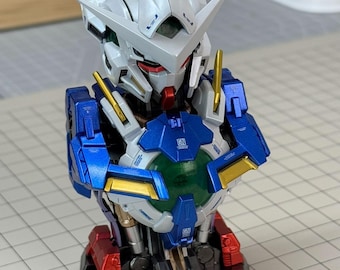 LED Unicorn Gundam Bust: Built & Repainted Mecha Statue, Paint Gunpla, Metal Ver.