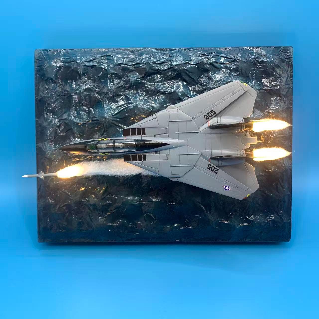 F-14 Tomcat Fighter LED Diorama: Personalized Air Force Retirement