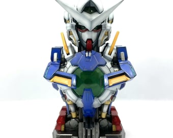 Busto LED Exia Gundam: Estatua mecha construida y repintada, pintura Gundam