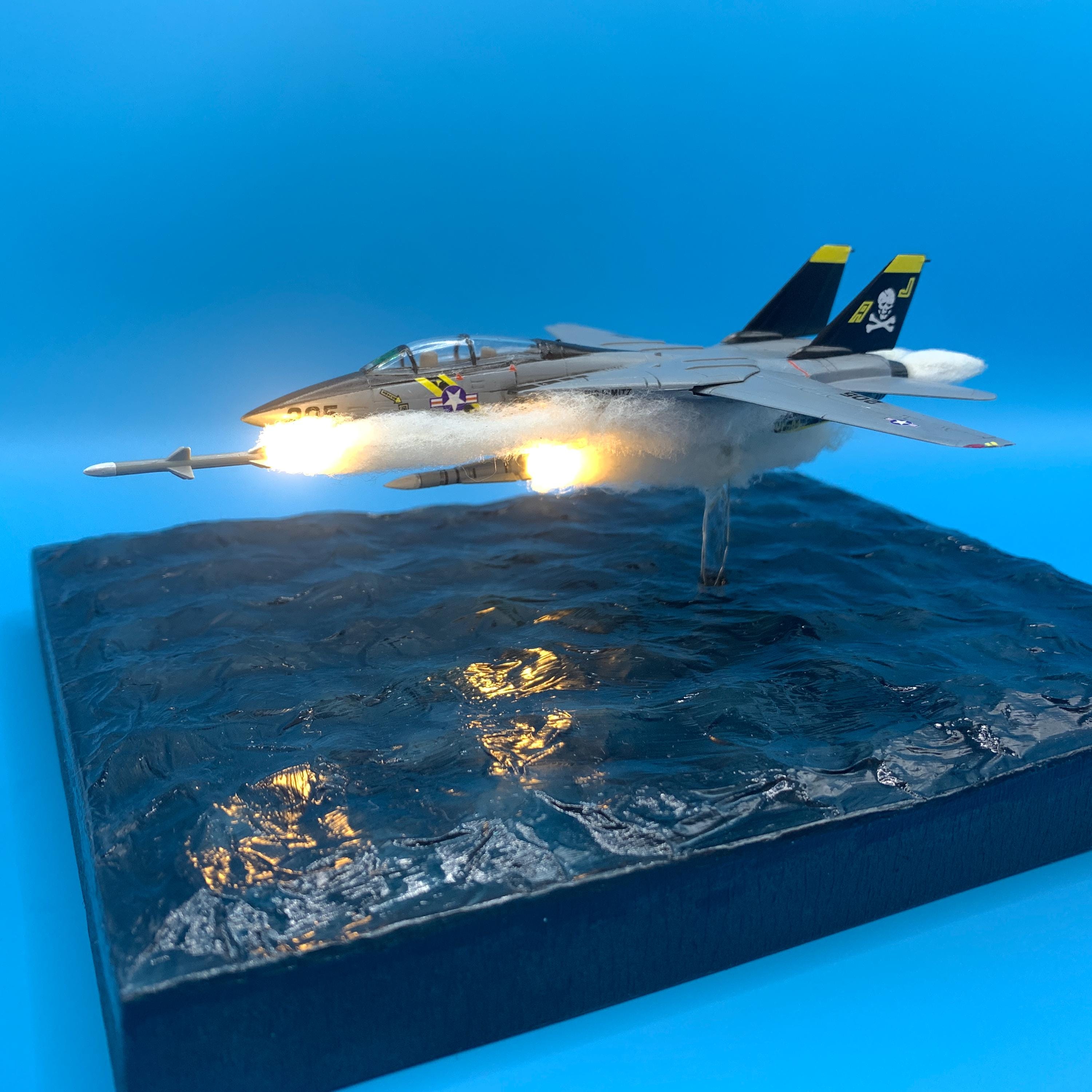 F-14 Tomcat Fighter LED Diorama: Personalized Air Force Retirement