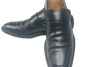 Men\'s Gucci Florence Black Leather Slip On Loafers Silver G Spell Out Logo Men main image 2