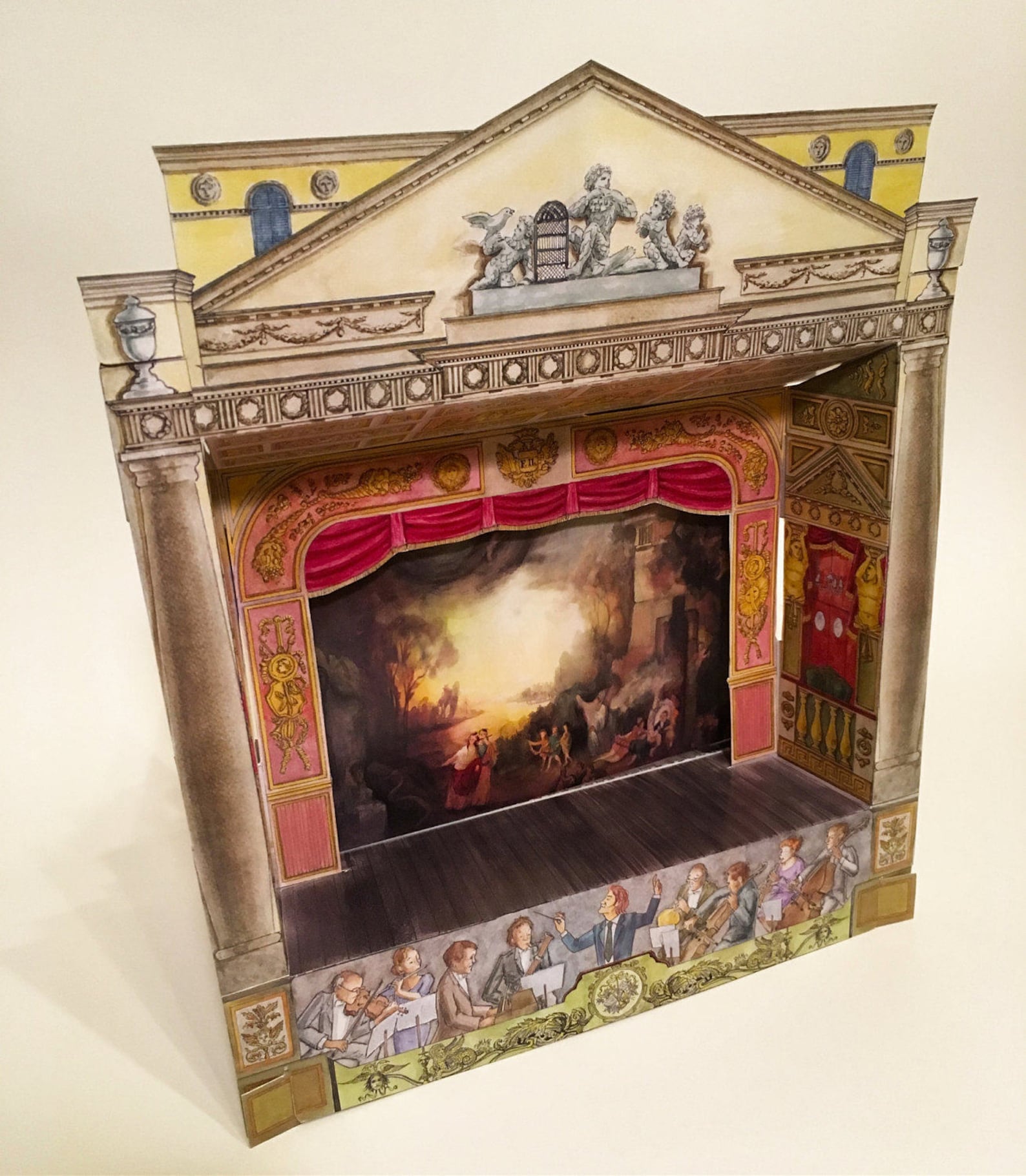 Paper theater. бумажный театр геншин. картина туннель. Paper theatre. старинный кукольный театр.