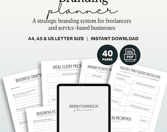 Brand Foundation Planner for Freelancers and Service Based Businesses Printable and Digital Branding System