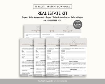 Real Estate Agent Forms Kit: Canva Editable Templates (Digital Download)