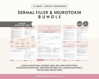 Dermal Filler and Botox Client Forms Kit: Editable Canva Templates (Digital Download)
