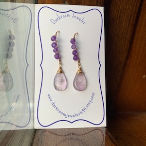 Amethyst and 14k Gold Earrings