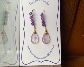 Amethyst and 14k Gold Earrings