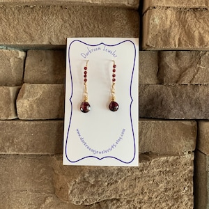 Garnet and 14k Gold Earrings
