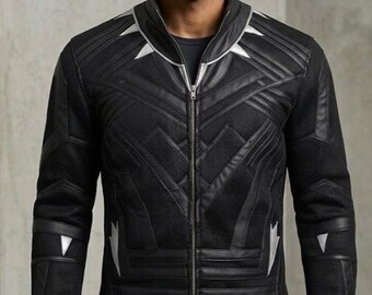 Black Panther Tactical Leather Jacket | Men’s Vibranium Suit Inspired Biker Jacket