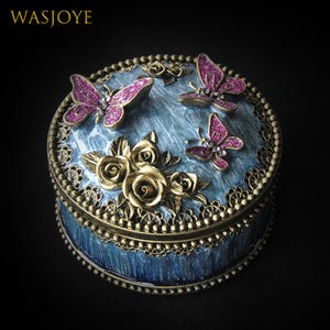 European vintage jewelry box, rose jewelry storage box, retro trinket case, necklace ring holder, antique style jewelry organizer gift box