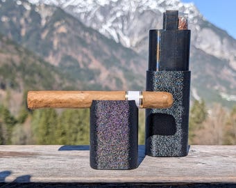 Zigarrenetui 2er mit Magnetverschluss – personalisierbar mit Gravur – Geschenk für Männer - classic