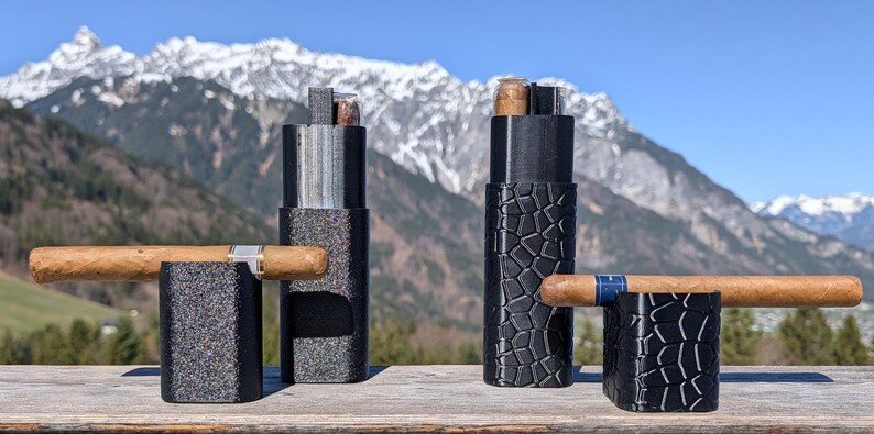 Zigarrenetui 4er mit Magnetverschluss – personalisierbar mit Gravur – Geschenk für Männer - strukturiert image 9