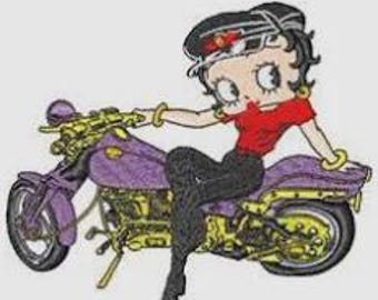 Betty Boop Harley Set van 15 borduurmachineontwerpen PES Format Plus
