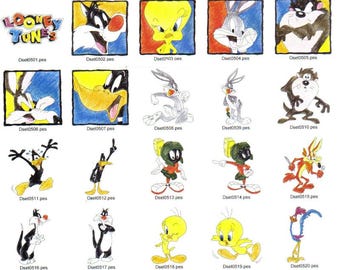 20 LOONEY TOONS borduurmachine ontwerpen bundel multi-formaat set 2