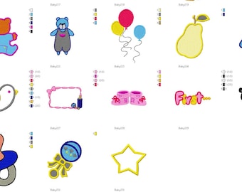 Bundel 33 babyborduurmachineontwerpen