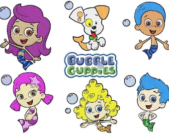 Bundel met Bubble Guppies borduurmachineontwerpen (MULTI-indeling)