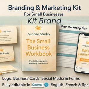Kit Brand Identité Visuelle Professionnelle |Logos + Palette + Typographies + Moodboard + Guide Client + Ebook |Création de Marque sur Canva