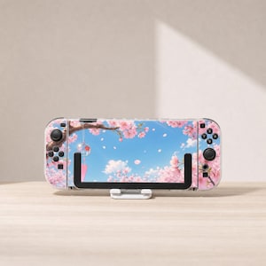 Custom Cherry Blossom Wind Chime Case for Switch, OLED, Lite and Switch 2, Clear Hard Shell Cover, Kawaii Sakura Sky Console Skin