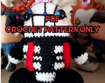 Pinhead Crochet Pattern: Hellraiser Horror Doll, Low Sew Halloween (PDF Pattern)