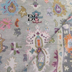 Small Oushak Rug | Handmade Vintage Wool Carpet | Neutral Turkish Bohemian Rug | Farmhouse Entryway Accent Decor