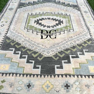 Authentic Turkish Oushak Rug | Handmade Wool Carpet | Vintage Neutral Boho Farmhouse Decor