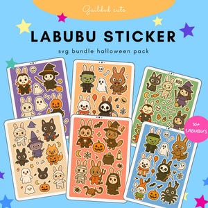 Labubu PNG Clipart Bundle: Kawaii Stickers, Digital Art (Files)