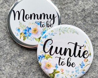 Custom button for Baby shower pin customized with name badge gift idea for mommy to be pinback party favor for event name tag personalized