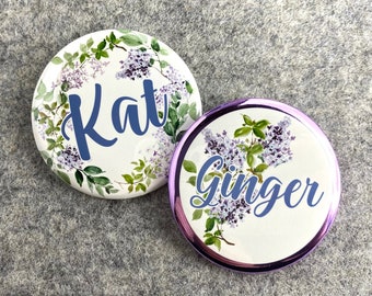 Custom Bridesmaids name pins  grandma to be button  for Baby shower personalized family name badges mommy to be badges Custom Baby Pins