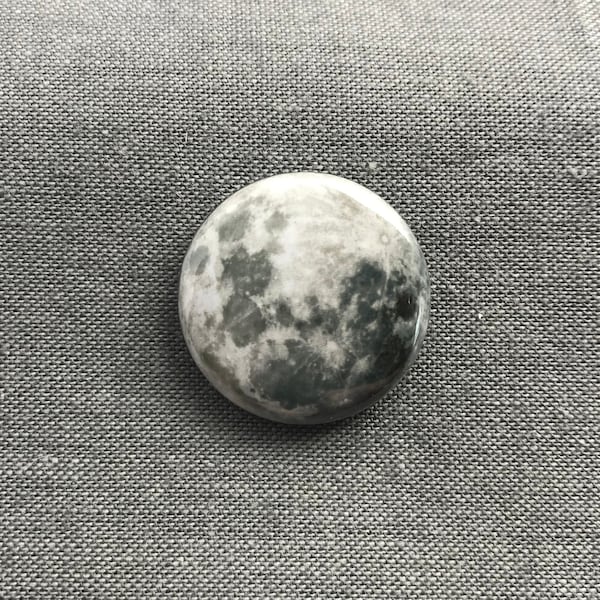 Moon pin | Outer space button | 1 inch Magnetic necklace charm | star keychains, magnets, pins | STEM NASA | out of this world party favor