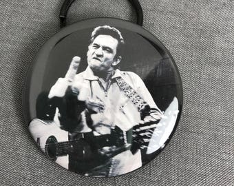 Johnny Cash Pins  Music icon bottle opener keychain Music Legend pin magnet compact mirror vintage music fan gifts and accessories