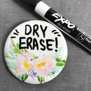 Name tag  reusable dry erase button for party pin  for baby shower gift for mom to be event pinback buttons for wedding bridal party badge