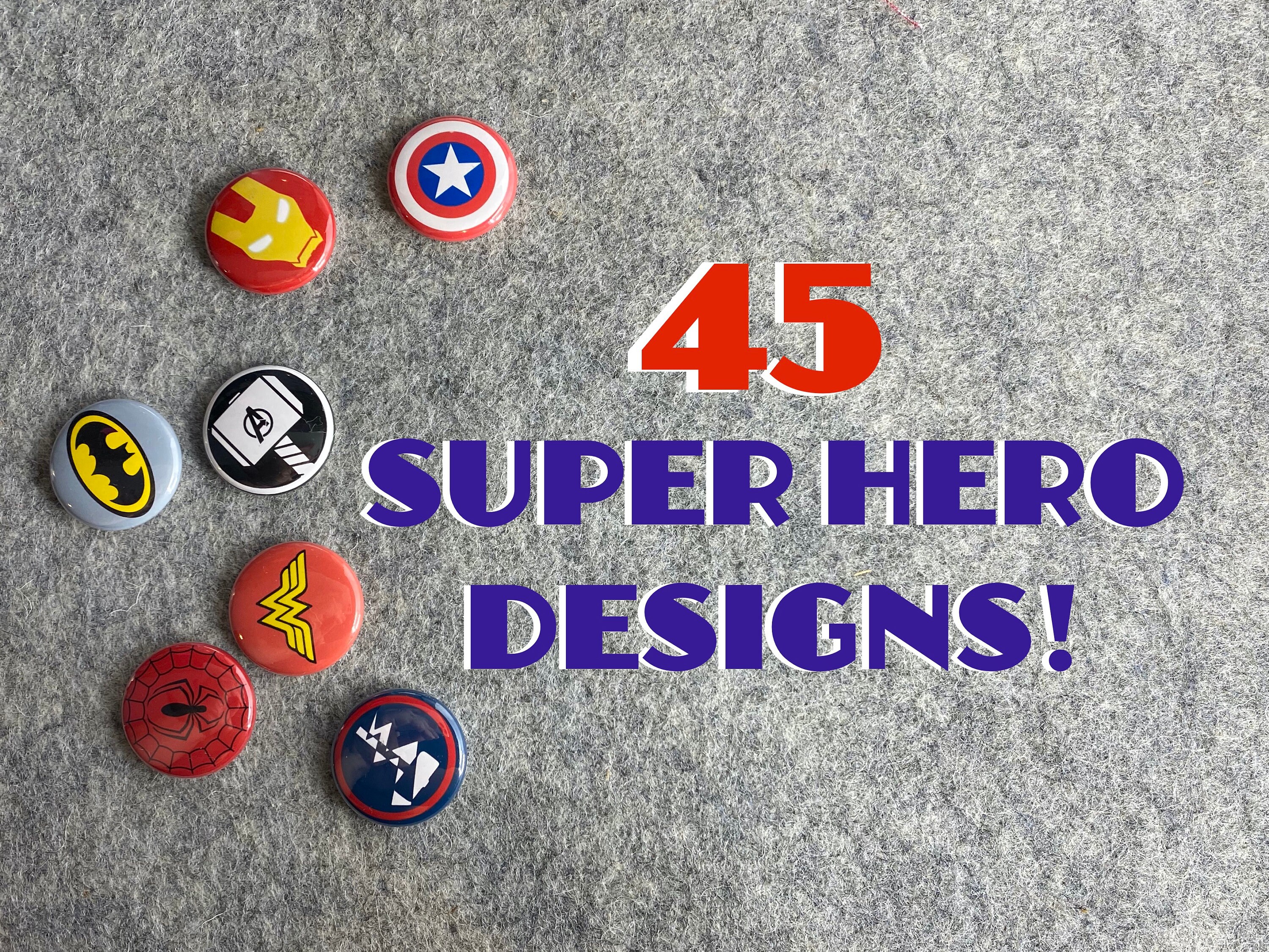 DC Comics Super Hero Buttons//Pins Marvel
