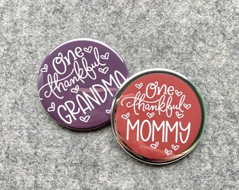 Thankful Baby shower | Autumn Wedding & Baby shower pin | family name badges | personalized pinback buttons | Mommy Grandma to be gift