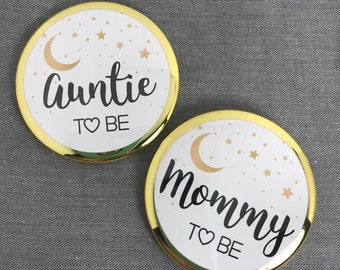 Twinkle little star Baby shower | Wedding & Baby shower pin | family name badges | personalized pinback buttons | Mommy Grandma to be gift