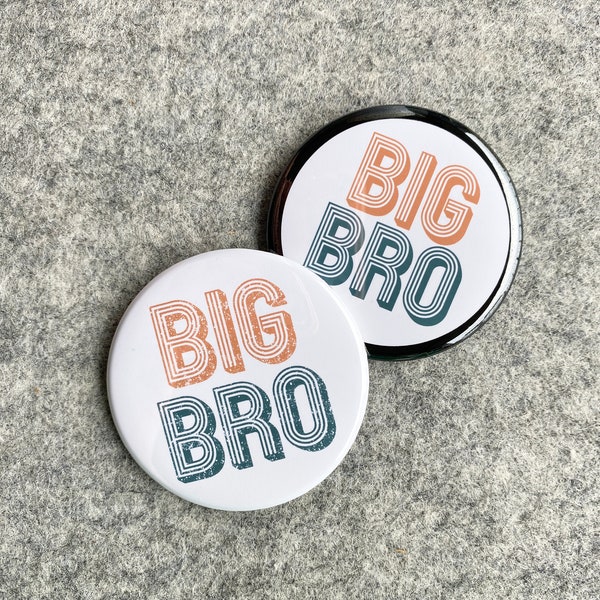 Big Bro Pin | New Sibling Badges | Baby shower buttons for kids | Baby Delivery room gift ideas for Boys | Big Brother badges