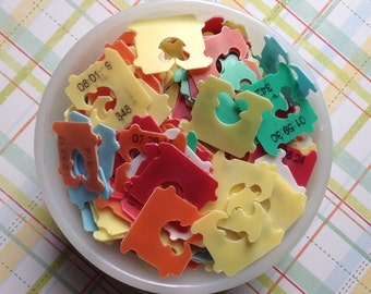 Bread tag assorted shapes sizes Small bread Tab Tie Colorful art craft supply cord label food business supply packaging clip collectible tag