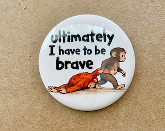Punch baby Monkey Pin cute badges with saying Fun Pinback Button for Bookbag pin with kindness saying keychain for bag anti-bully pin