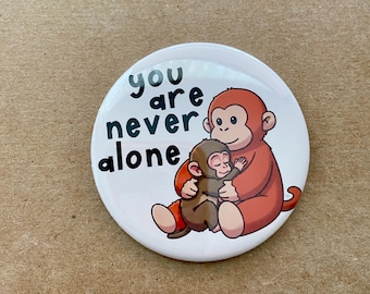 Punch baby Monkey Pin cute badges with saying Fun Pinback Button for Bookbag pin with kindness saying keychain for bag anti-bully pin
