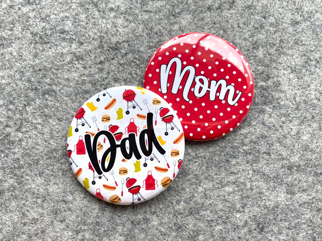Personalized Pinback Button | 11 Different BBQ Patterns | Baby Q Baby ...