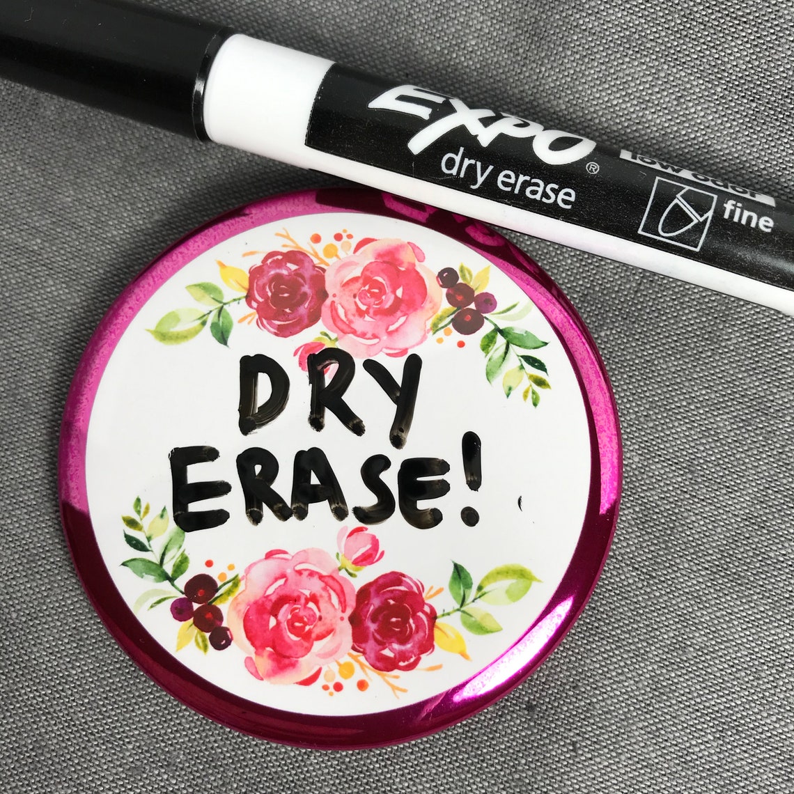 Reusable name badge button Dry erase name tags event name Etsy