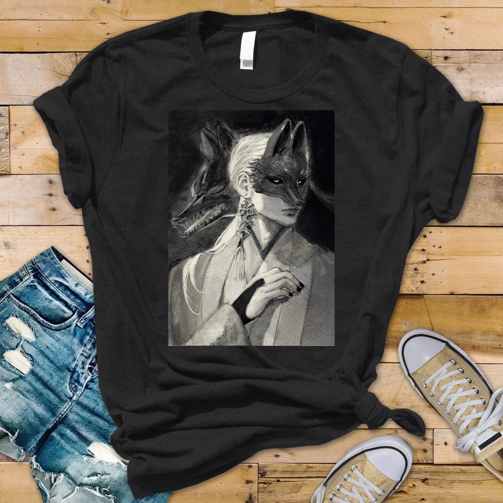 Fox Mask Silent Hill F Shirt , Horror Survival Game Tee, Tsuneki