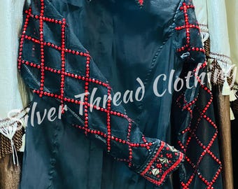 Western Show Shirt Black Embellished Full Sleeve Horse Riding Outfit